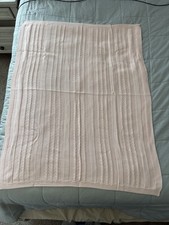 Pink Baby Blanket 100 Cotton Cable Knit Size 33 In X 41 In New Without Tags