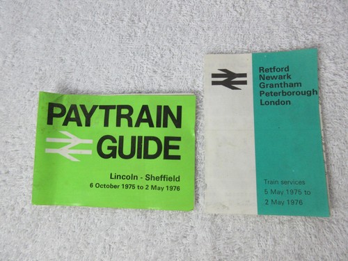 BR PAYTRAIN GUIDE, TRAIN SERVICE 1975 - 1976 Train Timetables - Lincoln, Newark