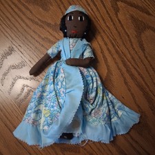 VTG AFRICAN CARIBBEAN HANDMADE RAG DOLL 12 YA...