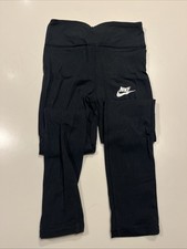 Nike Youth Older Girls Sportswear High-Waisted Leggings Medium Black CU8248 NWT