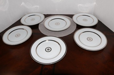 Bernardaud Sparte Platinum Bread and Butter Plates - Six Plates in Original Box