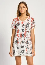 Sachin And Babi Mini Sequin Dress Women’s Size 4 Ivory Red Silver Party Event 