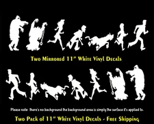 Scooby Doo Gang Two Mirrored 11" White Vinyl Decals Vehicle Bumper Door Trunk