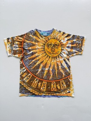 Liquid Blue Sun and Moon 90s Vintage Single Stitch All Over Graphic T-Shirt - XL