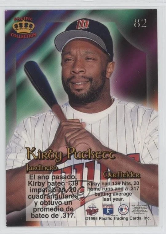 1995 Pacific Crown Collection Prisms Kirby Puckett #82 HOF - Image 2 of 2