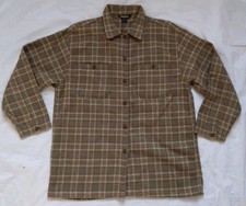 Vintage John Rich and Bros Woolrich Womens M Wool Blend Jacket Shirt Brown Green