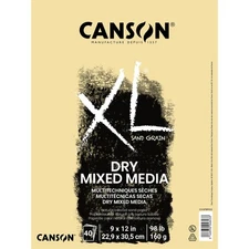 Canson XL Sand Grain Dry Mixed Media Pad Natural 9"X12"-Fold,Over,40 Sheets - 5A