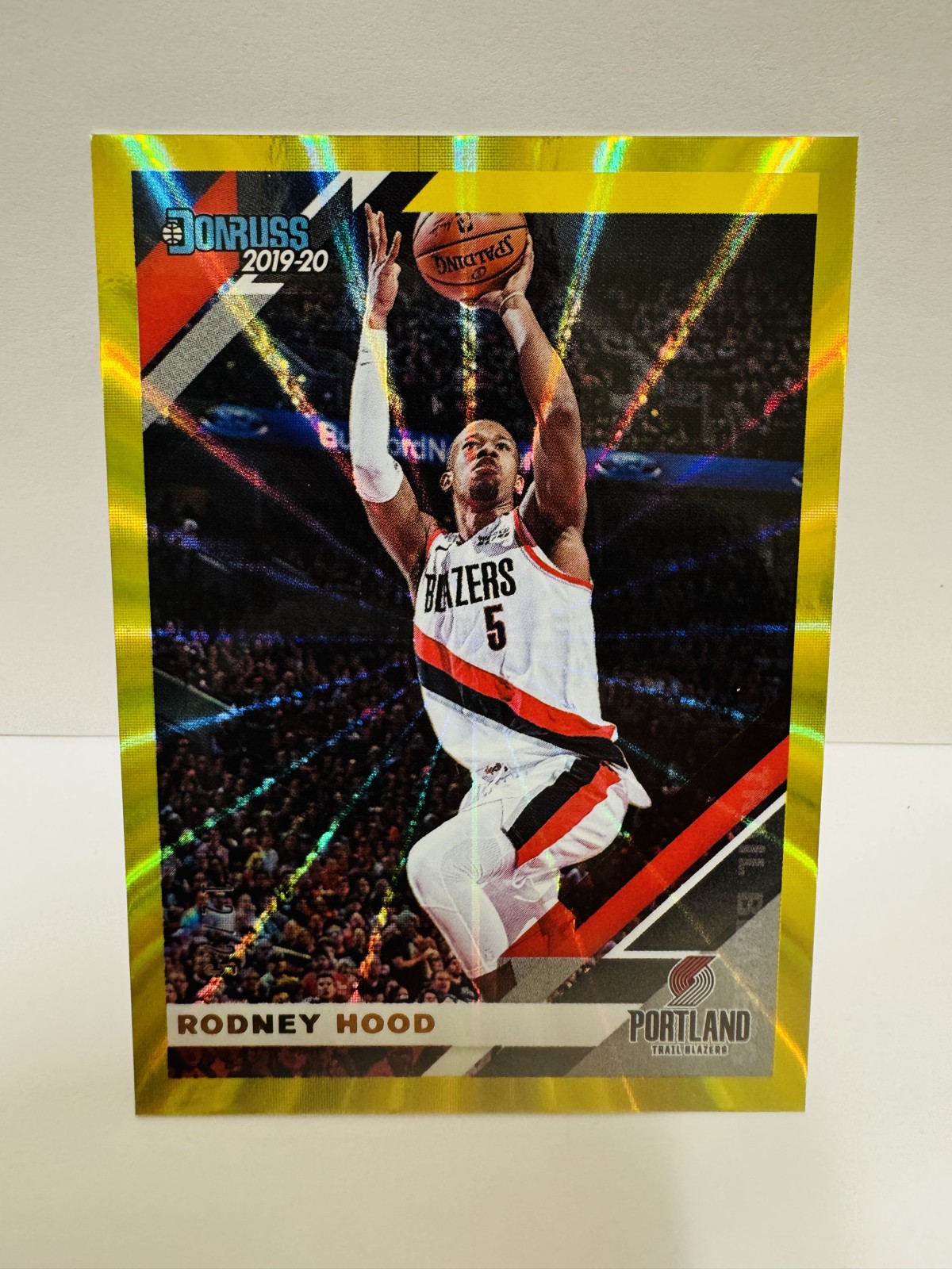 RODNEY HOOD 2019-20 Panini Donruss #168 Holo Yellow Laser /25