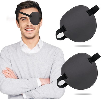 Eye Patch, 2PCS 3D Adjustable Eyepatch, Medical Patches for Black Gray 