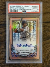 2024 Bowman Sterling Brice Matthews Rose Gold /15 Auto PSA 10 #pabma Astros