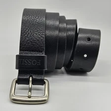 Fossil Men's Black Genuine Leather Belt Size 42 Dress Belt Work Belt Casual Belt