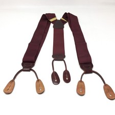 Trafalgar Suspenders Braces One Size Burgundy Mahogany Brown Made England Brass