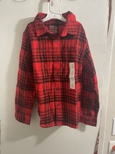 Cat Jack Kids Red Plaid Shirt Boys Size Small New With Tags Fall Winter Wear