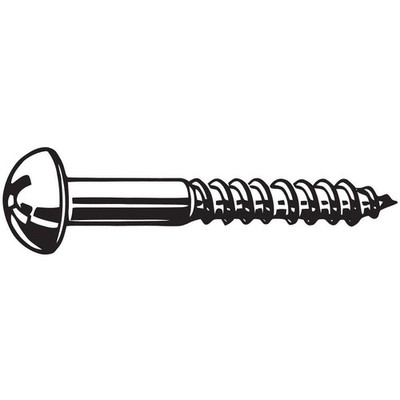 GRAINGER APPROVED U25711.013.0100 Rd Hd Wood Scrw,ZincYL,#6,1''L,PK100 31JF66