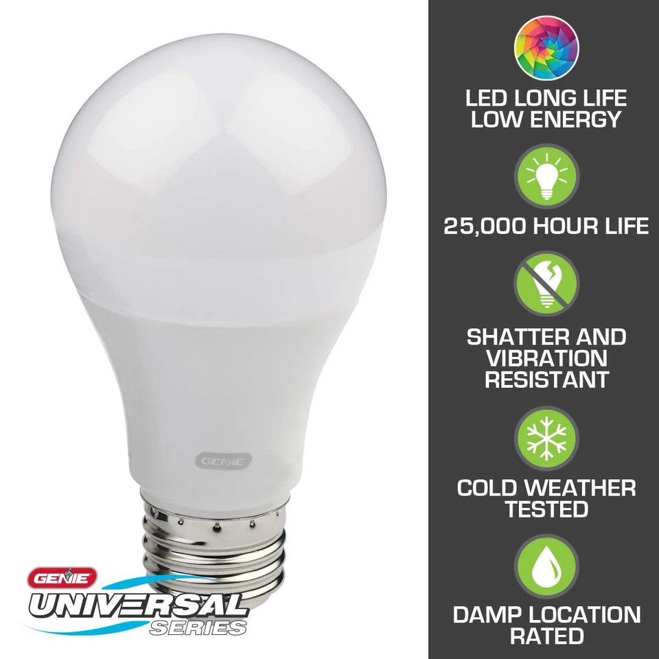 Genie Abridor de Puerta de Garaje Bombilla LED GLEDB2-R, 4000K, Blanco, Amigable con Radio Foto 4 de 4