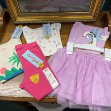 Cat  Jack Girls' Iridescent Speckle Tutu Skirt, Leggings  3 Tops Size 18 Month