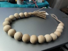  Plaid Beaded Garland With Tassel 63509 Unfinished Wood New.