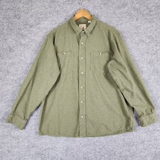 Red Head Shirt Mens XL Olive Green Flannel Button Down Long Sleeve