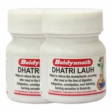 2 X 40 Baidyanath Dhatri Lauh Tablets - Acidity,Constipation,Antacid & Colic