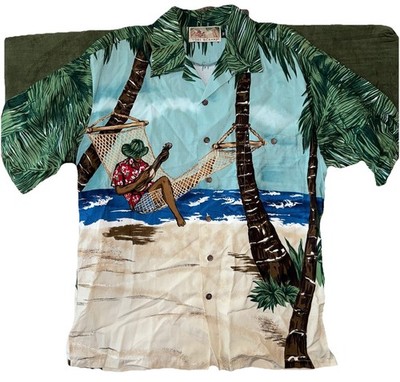 Vintage 1990s Tori Richard Hammock Ukulele Rayon Hawaiian Made in USA Size M