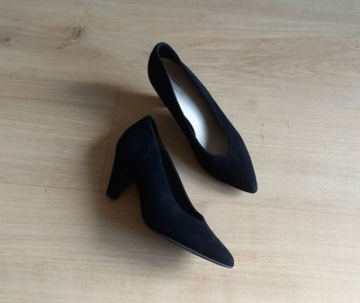 Deichmann 5th Avenue Echtleder Velour Pumps Gr. 38 Schwarz NP 49,90 