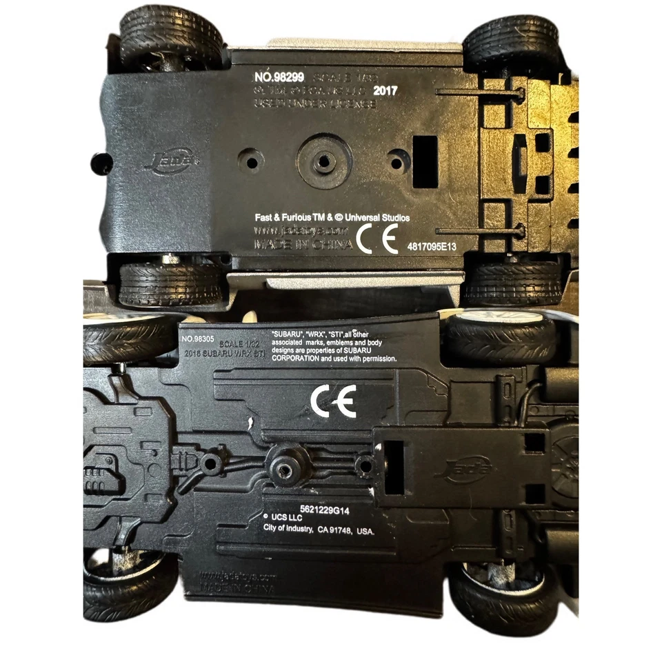 Fast Furious Diecast Car 1970 Dodge Charger SRT Subaru WRX STI Scale 1:32 2017 - Image 4 of 4