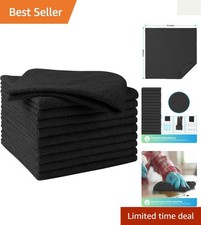 10 Pack Black Microfiber Cleaning Cloths - Lint Scratch-Free 11.5x11.5 Inch