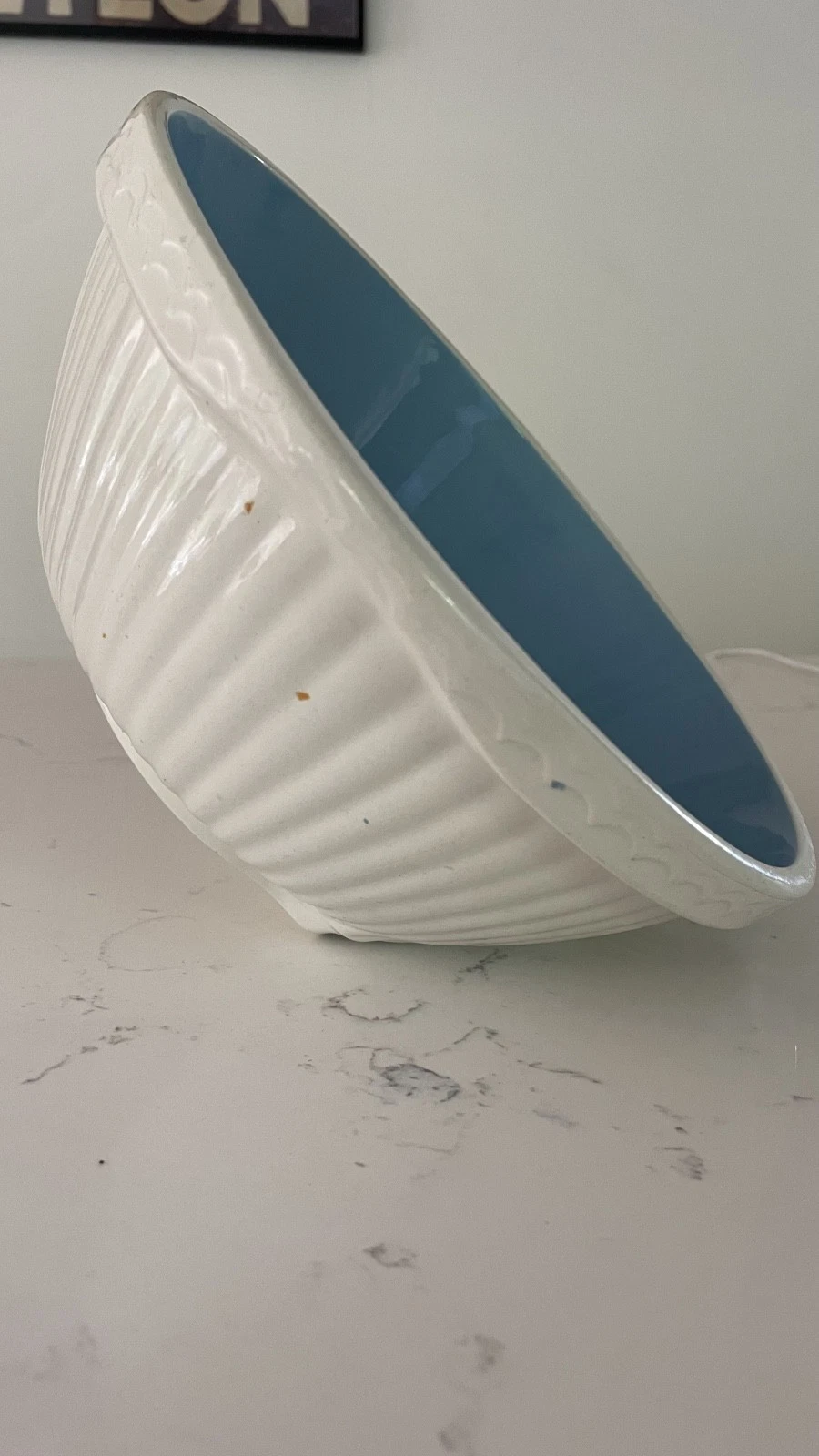 Green's Easimix 10" Mixing Bowl Slanted foot Base blue Vintage 60's mcm mid