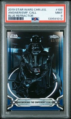 2019 DARTH VADER PSA 9 STAR WARS TOPPS CHROME LEGACY BLUE EMPERORS CALL #'d /99