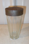 VINTAGE CALUMET BAKING POWDER GLASS JAR  WITH TIN LID — photo 1
