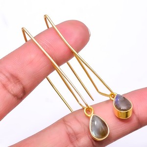 Authentic Aurora's Veil Labradorite Gold- Plated Silver Talisman Earrings