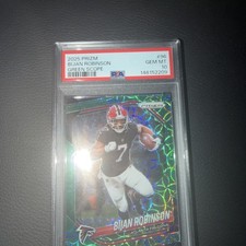 Bijan Robinson PSA 10 2025 Prizm Green Scope /75 #11 Atlanta Falcons