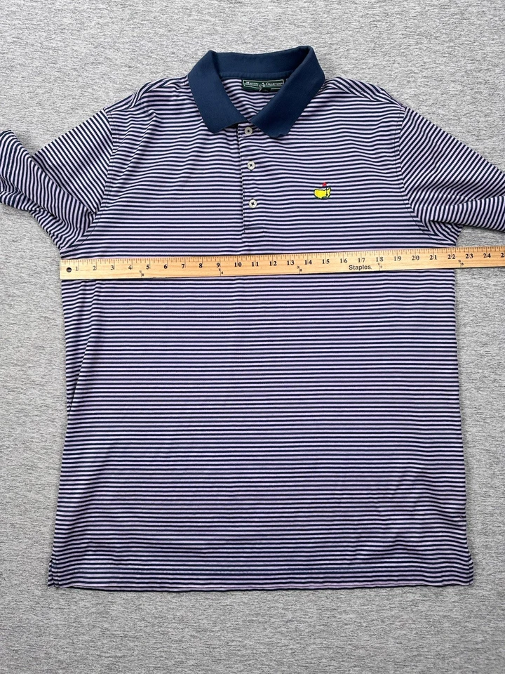 Polo de golf Masters Collection para hombre grande púrpura a rayas Augusta National Foto 4 de 4