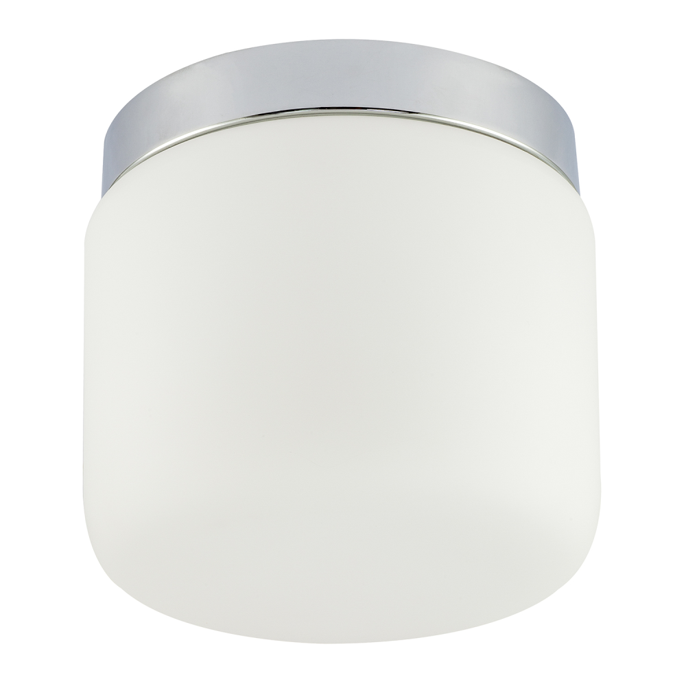 Modern Bathroom LED Ceiling Light in Polished Chrome with Glass Shade by Happ...