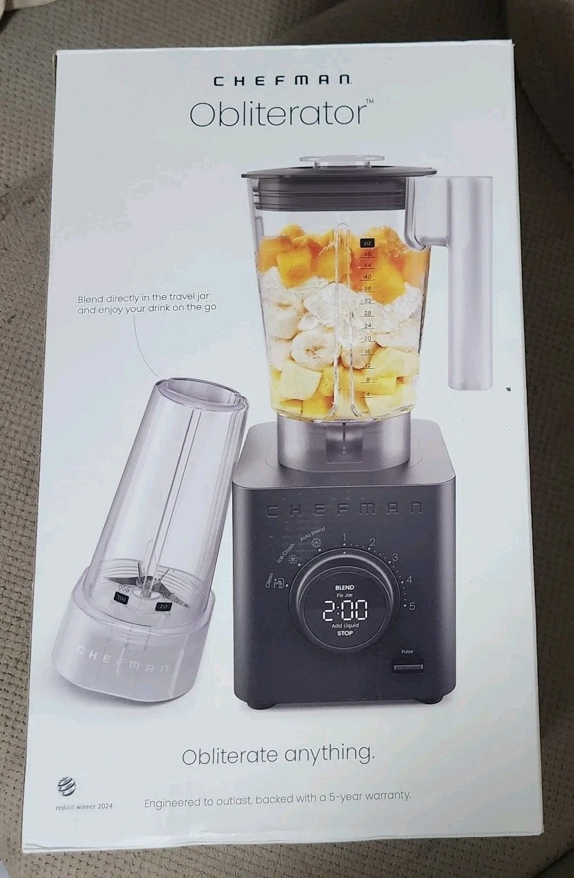 🔥 New In Box Chefman Obliterator 1380W Countertop Blender Midnight Concrete