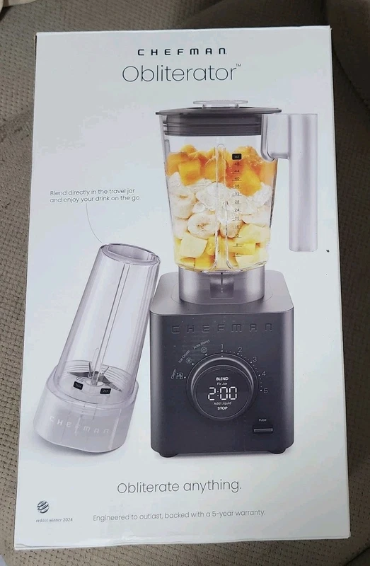 Chefman Obliterator 1380W countertop blender in Midnight Concrete