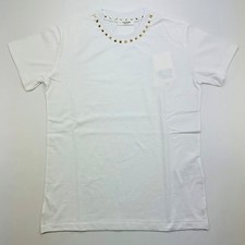 VALENTINO Rockstud Untitled Stud-Embellished T-Shirt Men White Color Cotton