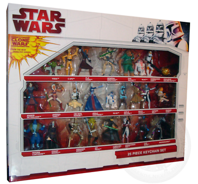 Star Wars The Clone 25 Piece Keychain Keyring Figure Set New