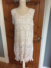 Ladies Crocheted Italian Dress One Size White NWT (RRP £21.95) **SALE**