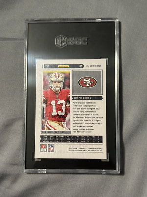 2022 Chronicles Luminance #213 Brock Purdy (RC) PINK 49ers SGC 9.5