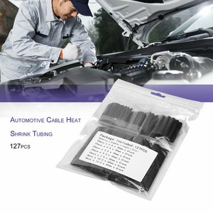 127Pcs Car Electrical Cable Heat Shrink Tube Tubing Wrap Sleeve Assorted Black