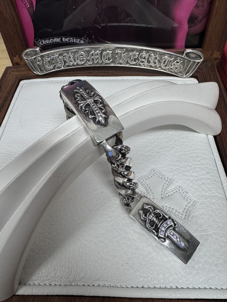Chrome Hearts Factory Diamond Double ID Cuban Bracelet | eBay Chrome Hearts Factory Diamond Double ID Cuban Bracelet | eBay