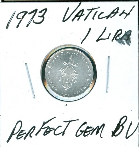 1973 VATICAN CITY 1 LIRI POPE PAUL VI PERFECT GEM BU 99 CENTS SHIPPING . - 第 1/2 張圖片