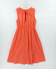 GAP Boho Dress Womens Medium Coral Midi Keyhole Cotton Cottage Resort Travel