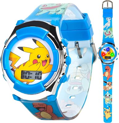 Stay Up To Date WithPOKEMON Special Digital Wristwatch Cute Gift For Kids Blue