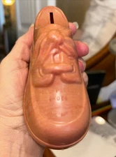 ADORABLE VINTAGE HARD PLASTIC ADVERTISING SHOE BANK POLL PARROT SHOES