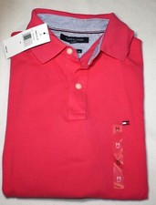 Tommy Hilfiger Men's PINK Short-Sleeve CUSTOM FIT Mesh Solid Polo Shirt SLIM FIT
