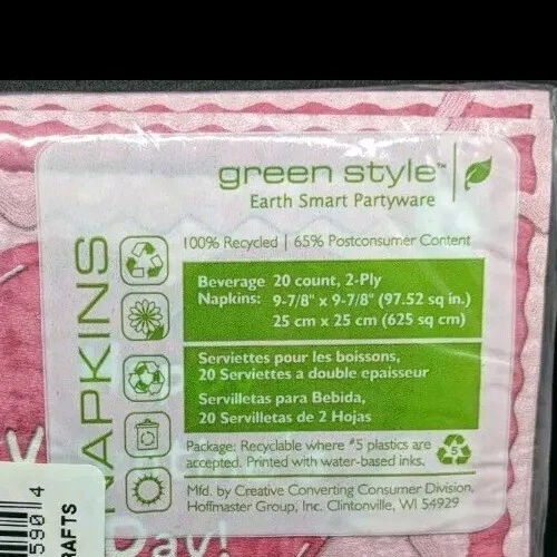 Servilletas Estilo Verde Feliz Día de San Valentín 13"X13" 20 x3 y 10"x10" 20 Ct 2 Capas Nuevas Foto 3 de 4