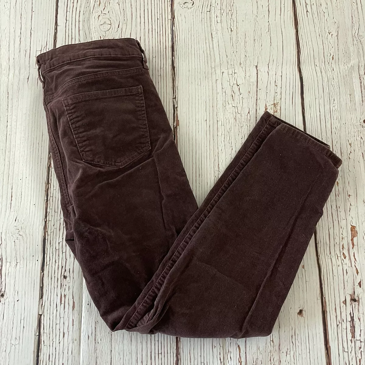 Edyson Corduroy Skinny Casual Pants Women s 30S Maroon Purple eBay