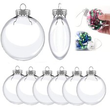 6 PCS DIY Christmas Clear Plastic Decorative Balls- 80mm/3.15inch Fillable Or...